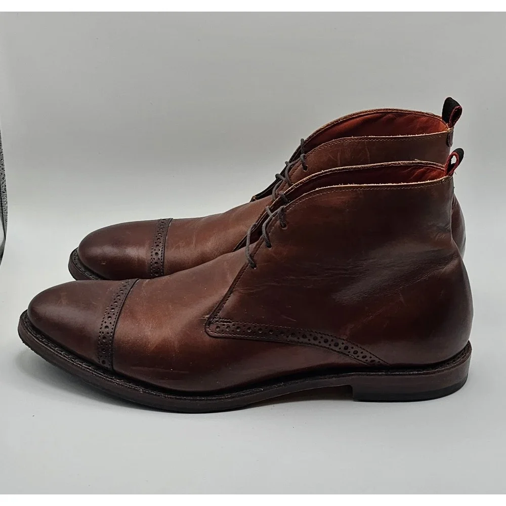 Allen Edmonds Bleecker Street Chukka Boots Mens 10 Leather USA Dark Chili